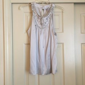 Caché Silver Silk Top Size Large